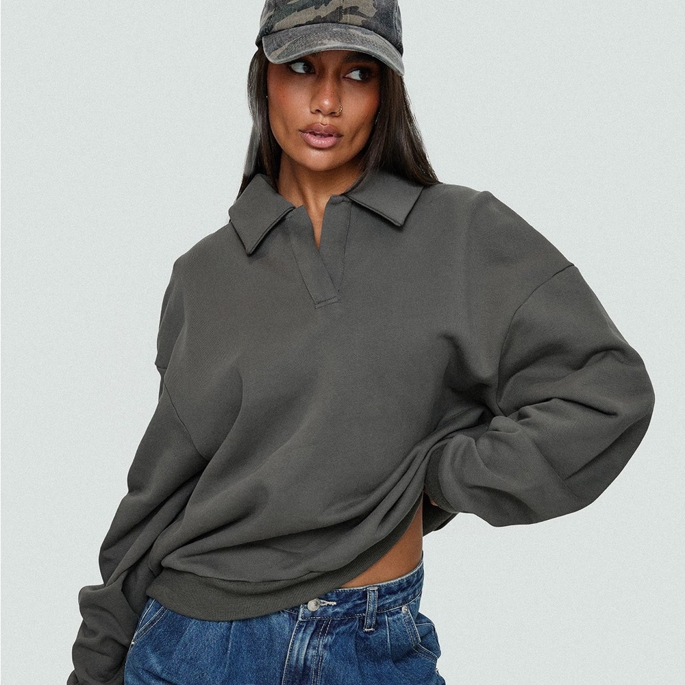 Princess Polly Slate Grey Sweatshirt